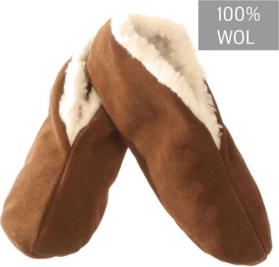 Spaanse sloffen Bernardino donkerbruin Mokka (100% wol)