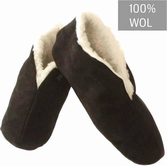 Spaanse sloffen Bernardino zwart (100% wol)