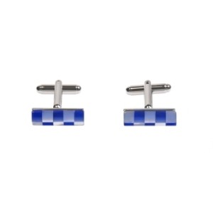 Manchetknopen van Simon Carter chequer blauw